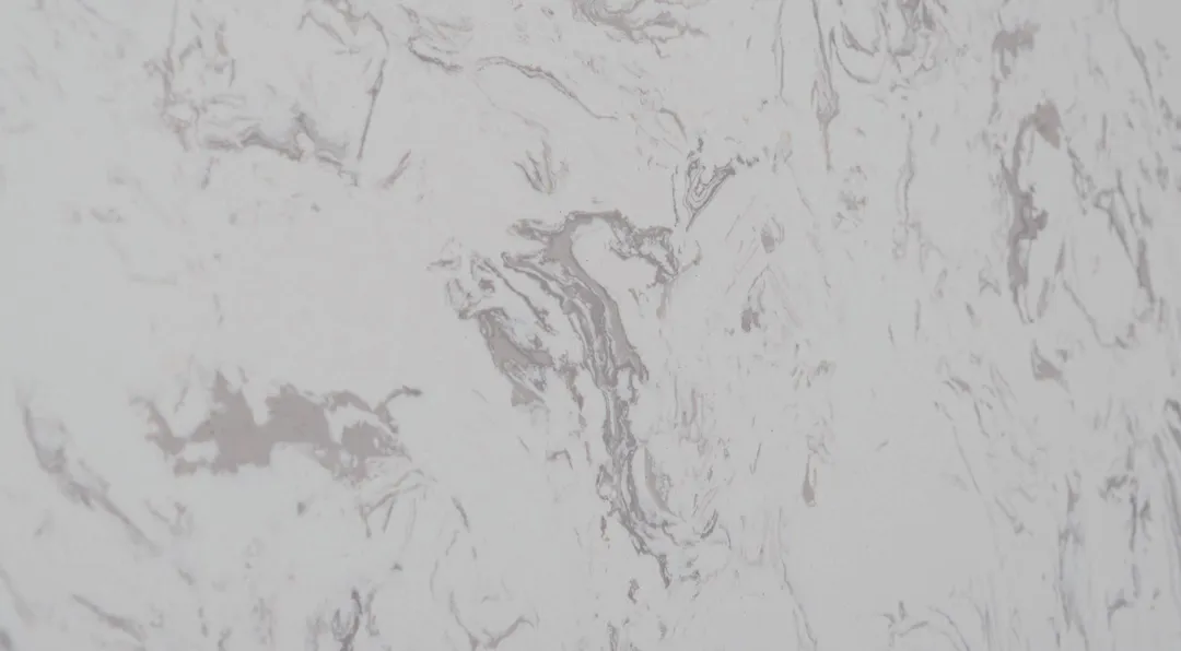 Calacatta Onda engineered marble slab: soft grey swirls over white
