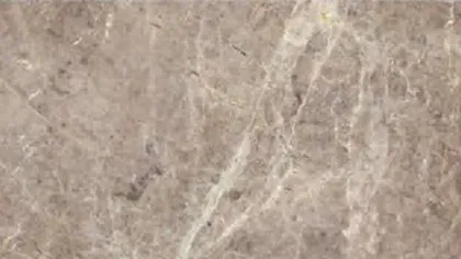 Aegean Grey marble: brownish taupe ground with pale grey-green diagonal veins and darker spots