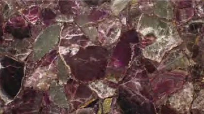 Amethyst panel: plum and violet amethyst pieces mixed with smoky grey, set in resin