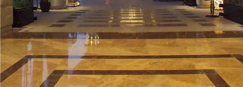 Beige and cream marble installed