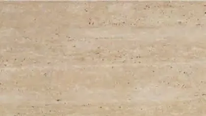 Beige Travertine slab: soft horizontal streaks and small pores on sandy beige