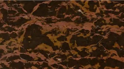 China Portoro marble: black ground with broad horizontal patches of rust red and ochre