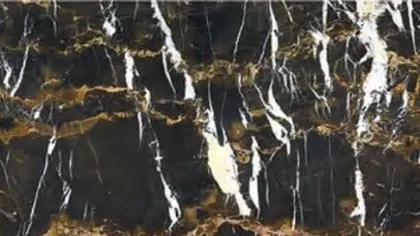 Nero Portoro marble: black ground with gold and ochre veins and bold white streaks