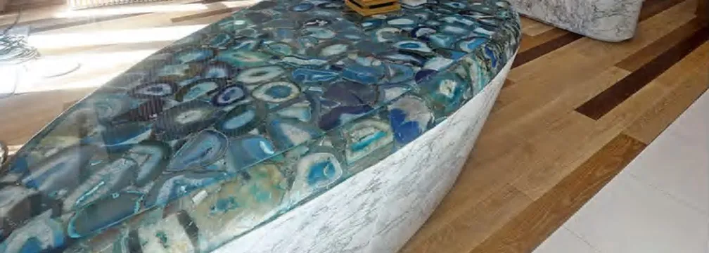 Semi-precious stone installed