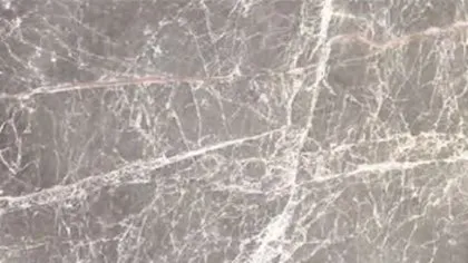Silver Mink marble: brownish grey ground criss-crossed by crisp white veins, some edged in pink