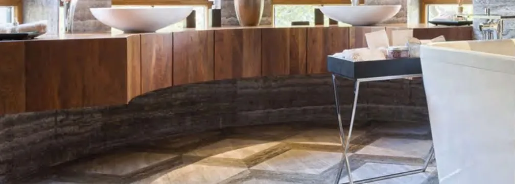 Travertine and limestone installed