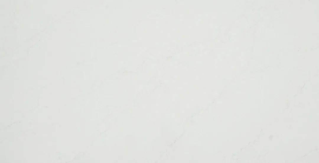 Bianco Puro quartz slab: clean white with only a hint of veining