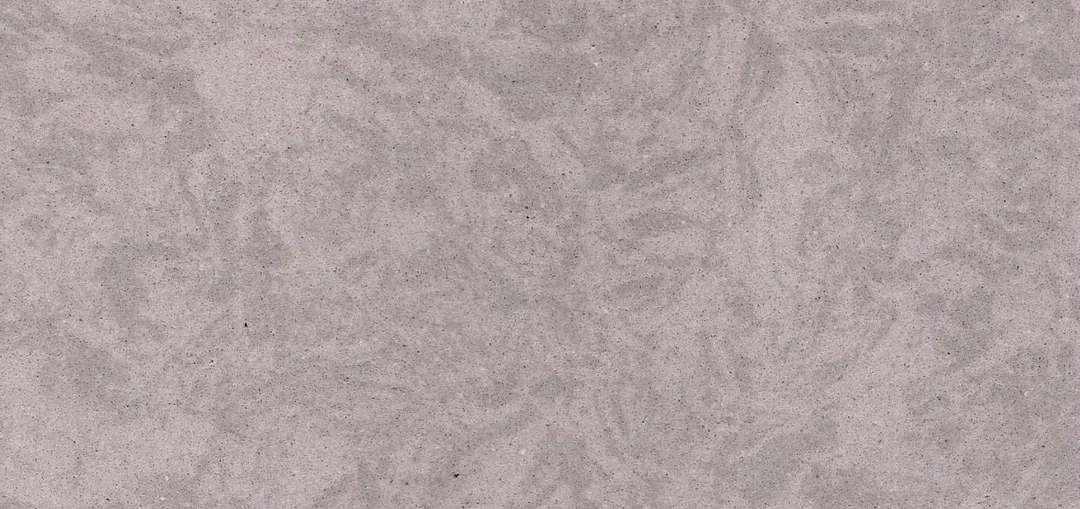 Fossile terrazzo slab: grey with soft, leaf-like clouding